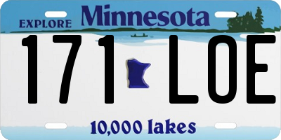 MN license plate 171LOE