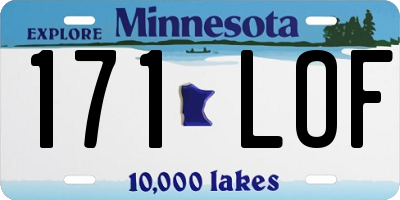 MN license plate 171LOF