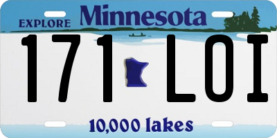 MN license plate 171LOI