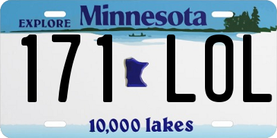 MN license plate 171LOL