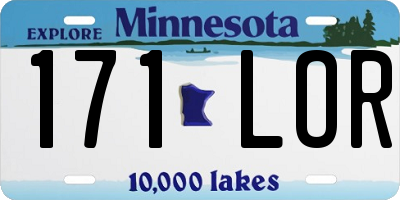 MN license plate 171LOR