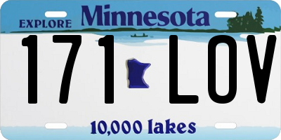 MN license plate 171LOV