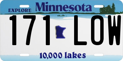 MN license plate 171LOW