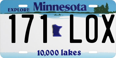 MN license plate 171LOX