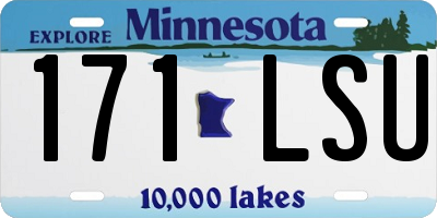 MN license plate 171LSU