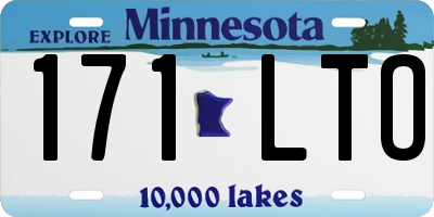 MN license plate 171LTO