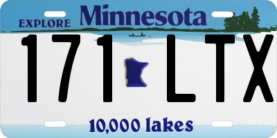 MN license plate 171LTX
