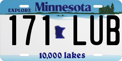 MN license plate 171LUB