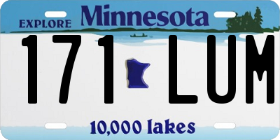 MN license plate 171LUM