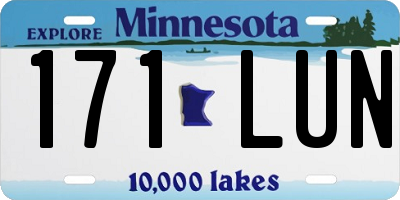 MN license plate 171LUN