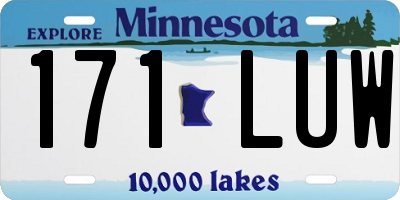 MN license plate 171LUW