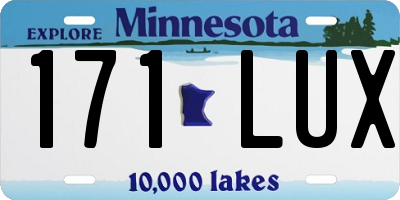 MN license plate 171LUX