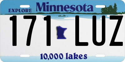 MN license plate 171LUZ