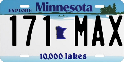 MN license plate 171MAX