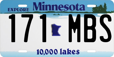 MN license plate 171MBS