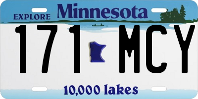 MN license plate 171MCY