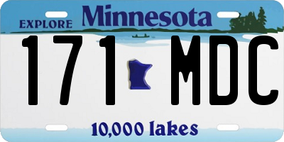 MN license plate 171MDC