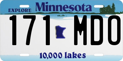 MN license plate 171MDO