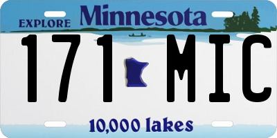 MN license plate 171MIC