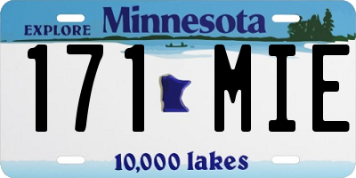MN license plate 171MIE