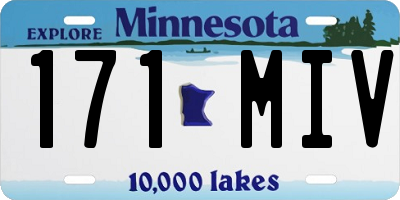 MN license plate 171MIV
