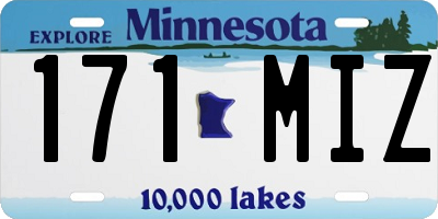 MN license plate 171MIZ