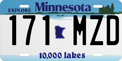 MN license plate 171MZD