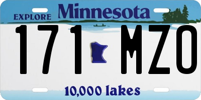 MN license plate 171MZO