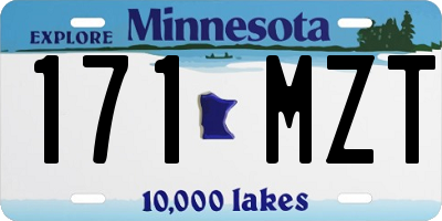 MN license plate 171MZT