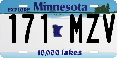 MN license plate 171MZV