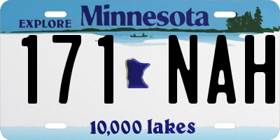 MN license plate 171NAH