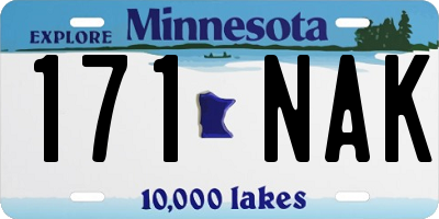 MN license plate 171NAK