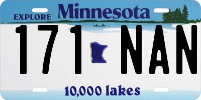 MN license plate 171NAN