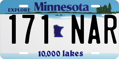 MN license plate 171NAR