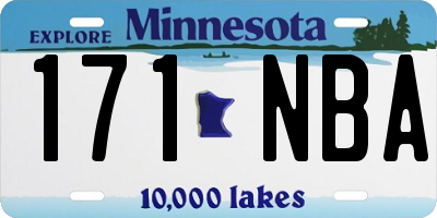 MN license plate 171NBA