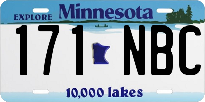 MN license plate 171NBC