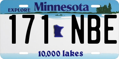 MN license plate 171NBE
