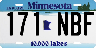 MN license plate 171NBF
