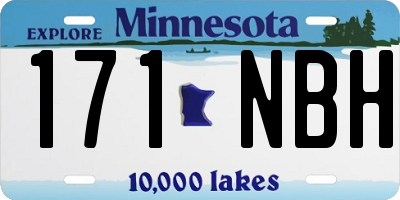 MN license plate 171NBH