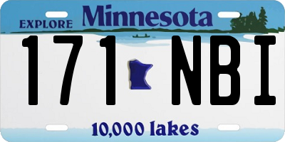 MN license plate 171NBI