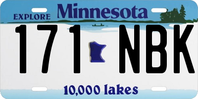 MN license plate 171NBK