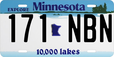MN license plate 171NBN