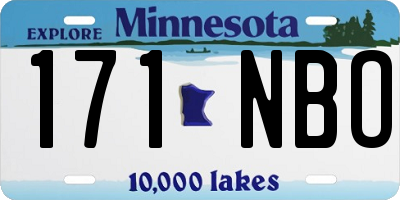 MN license plate 171NBO