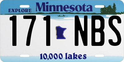 MN license plate 171NBS