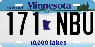 MN license plate 171NBU