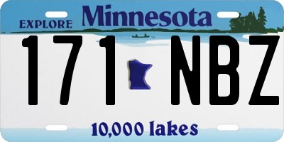 MN license plate 171NBZ