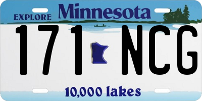 MN license plate 171NCG