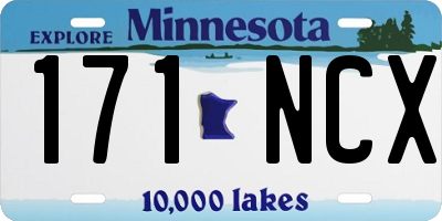 MN license plate 171NCX