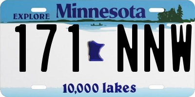 MN license plate 171NNW