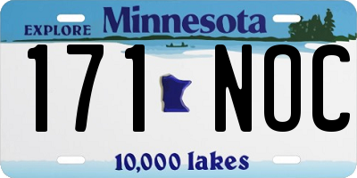 MN license plate 171NOC